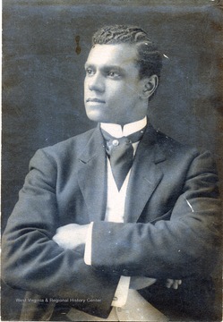 Portrait of a male African-American student from Storer College, Class of 1901.