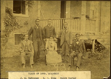 Pictured: 'J. M. DeHonney, R. P. Sims, Henry Carter, W. P. Crump, Stella James, J. C. Gilmer.'